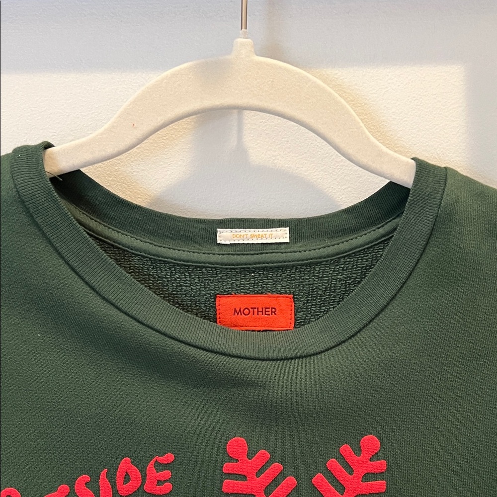 NWT MOTHER Green Graphic Crewneck Sweatshirt – S - Picture 4 of 5